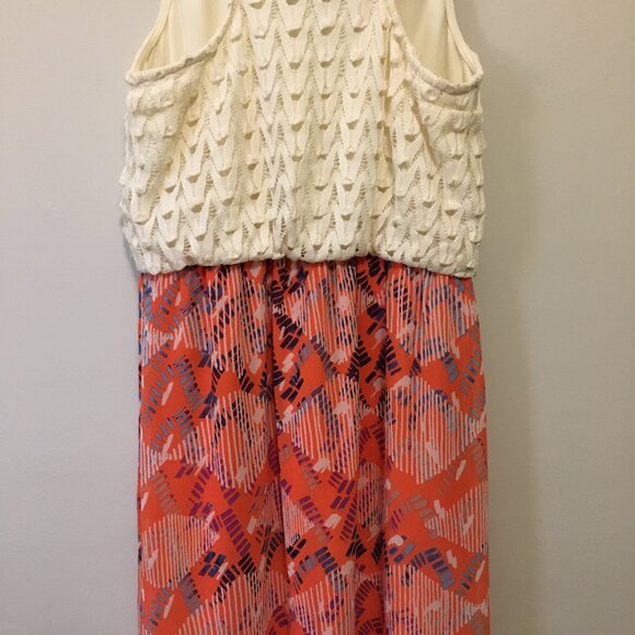 City Triangles Cream Crochet Top Side Slit Mini Maxi Dress - Picture 8 of 16
